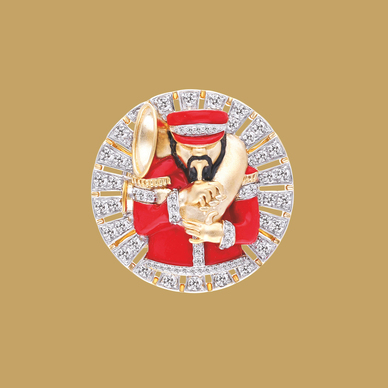 ENAMEL AND DIAMOND BUTTON COVER BY KRISHEN KHANNA