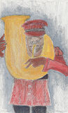 Untitled - Krishen Khanna - Threads of Saffron
