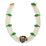 Gold enameled necklace by Thota Vaikuntam -   - Threads of Saffron