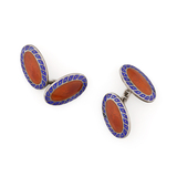 SILVER ENAMEL CUFFLINKS  -   - Threads of Saffron