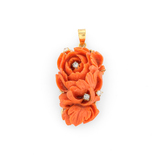 CORAL AND DIAMOND PENDANT -   - Threads of Saffron