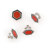 SILVER ENAMEL BUTTONS BY ALFRED DUNHILL -   - Threads of Saffron