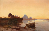 Ludwig Hans Fischer-The Taj Mahal at Sunset