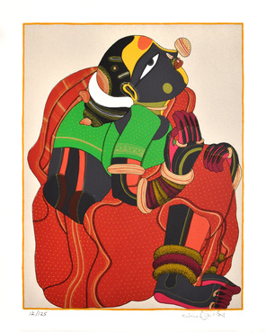WOMAN IN RED AND GREEN