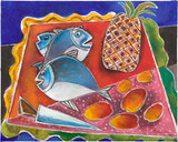 Still Life with Fish and Fruits - Paritosh Sen - From Classical to Contemporary