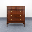 Bow-front Inlaid Chest of Drawers with Shell Knobs  - The Design Sale