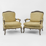 Armchair with cane back and padded armrest -    - The Design Sale
