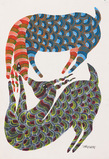 Untitled (Playful Deer) (Gond) - Narmada Prasad Tekam - Summer Online Auction
